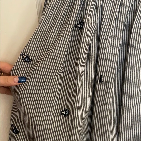 Stripped Pinafore w embroidered eyes XS - Picture 2 of 4